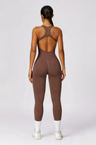 Mocha Jumpsuit with Sleeveless and Open Back Style By BOTA Official