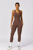 Mocha Jumpsuit with Sleeveless and Open Back Style By BOTA Official