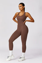 Mocha Jumpsuit with Sleeveless and Open Back Style By BOTA Official