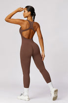 Mocha Jumpsuit with Sleeveless and Open Back Style By BOTA Official