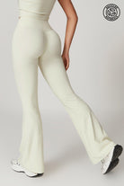 Zoe Cream Flare Leggings with Stretchy and Flattering Fit Fabric By BOTA Official