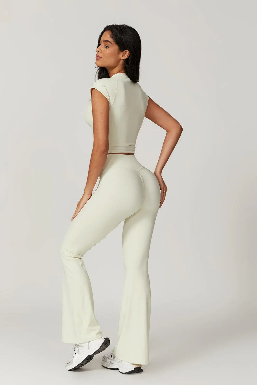 Knit Suspender Leggings - Cream main image 1
