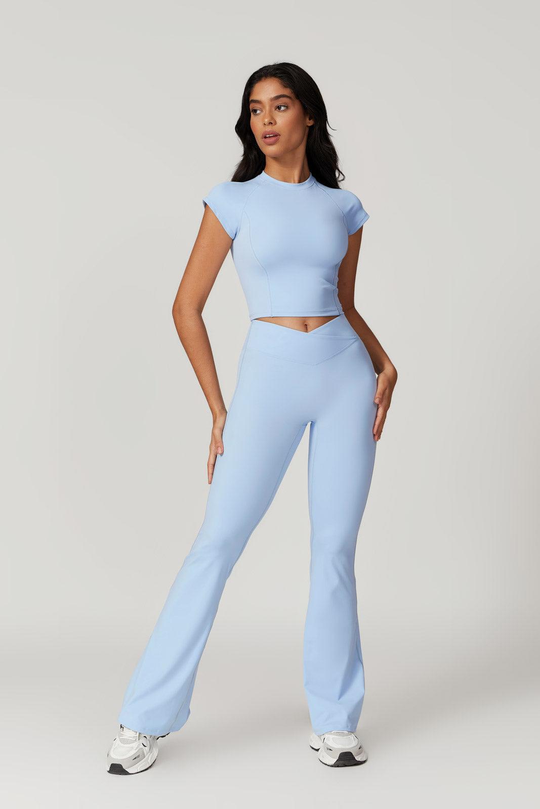 Zoe Flared Leggings - Ice Blue - BOTA Official