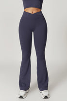 Comfy Navy Flare Leggings with Breathable and Stretchy Fabric By BOTA Official