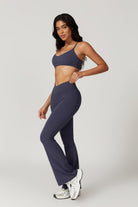 Comfy Navy Sports Bra with Thin Straps and Breathable Spandex by BOTA Official