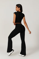 Chic Black Top with Flattering Fit and Comfortable Spandex By BOTA Official